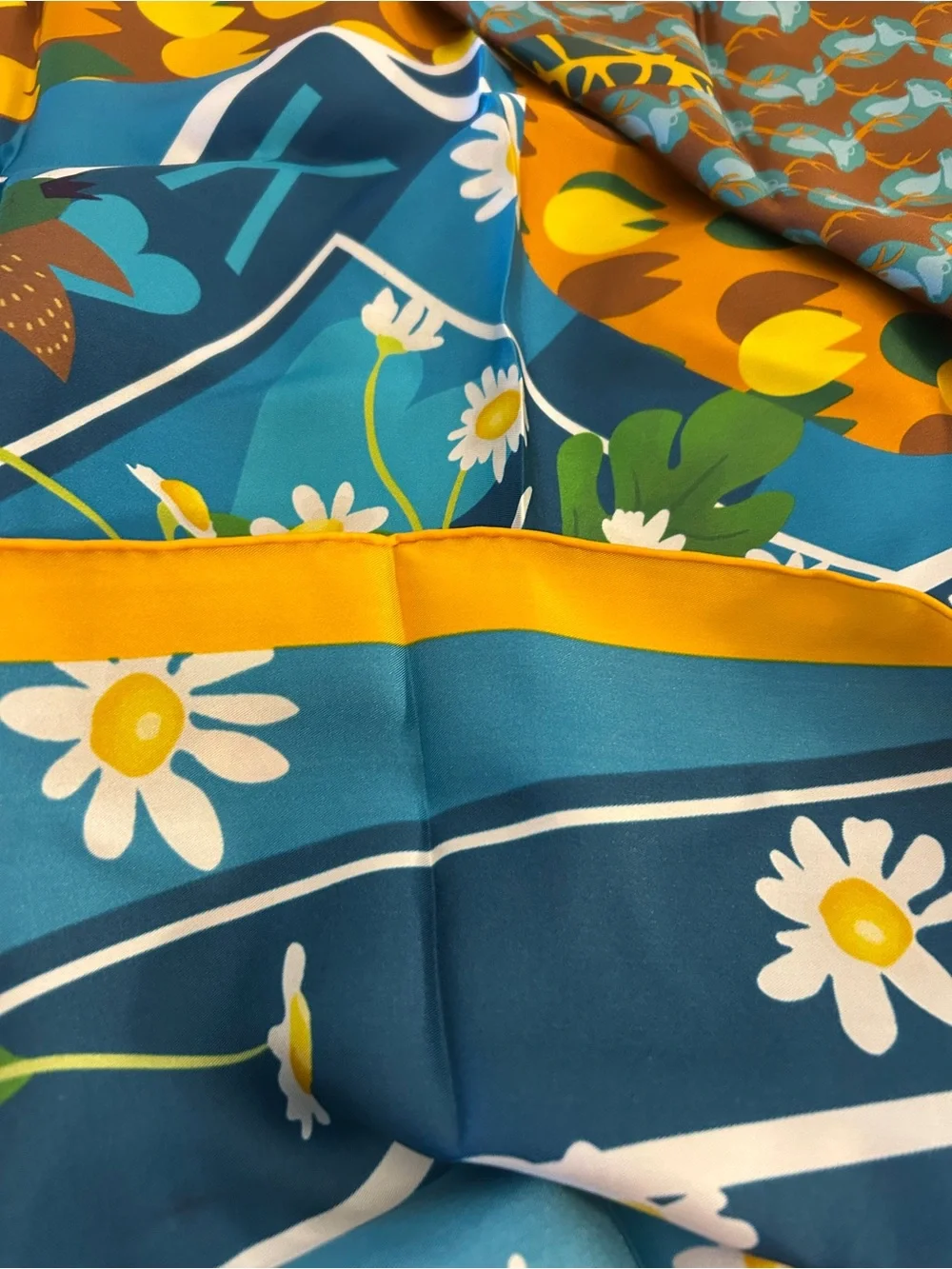 Beautiful big floral silk scarf